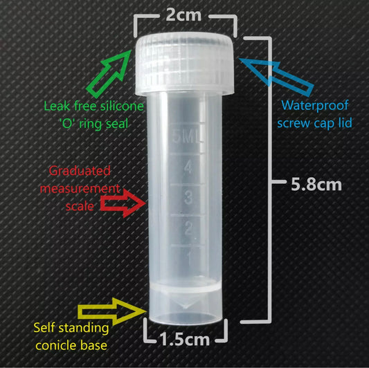 ❇️ 1000 New Freezable Leak Proof 5ml Vials With O-ring And Screw Top Lid. SALE!